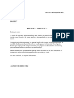 Carta de renuncia como ejecutivo de ventas