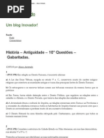 História – Antiguidade – 10° Questões – Gabaritadas