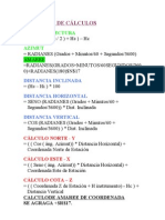 Fórmulas de Cálculos de Exel para Levantamientos Topograficos