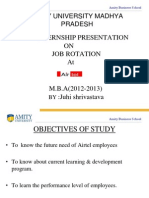 Amity University Madhya Pradesh: Internship Presentation ON Job Rotation at