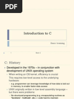 Introduction To C: Basic Training