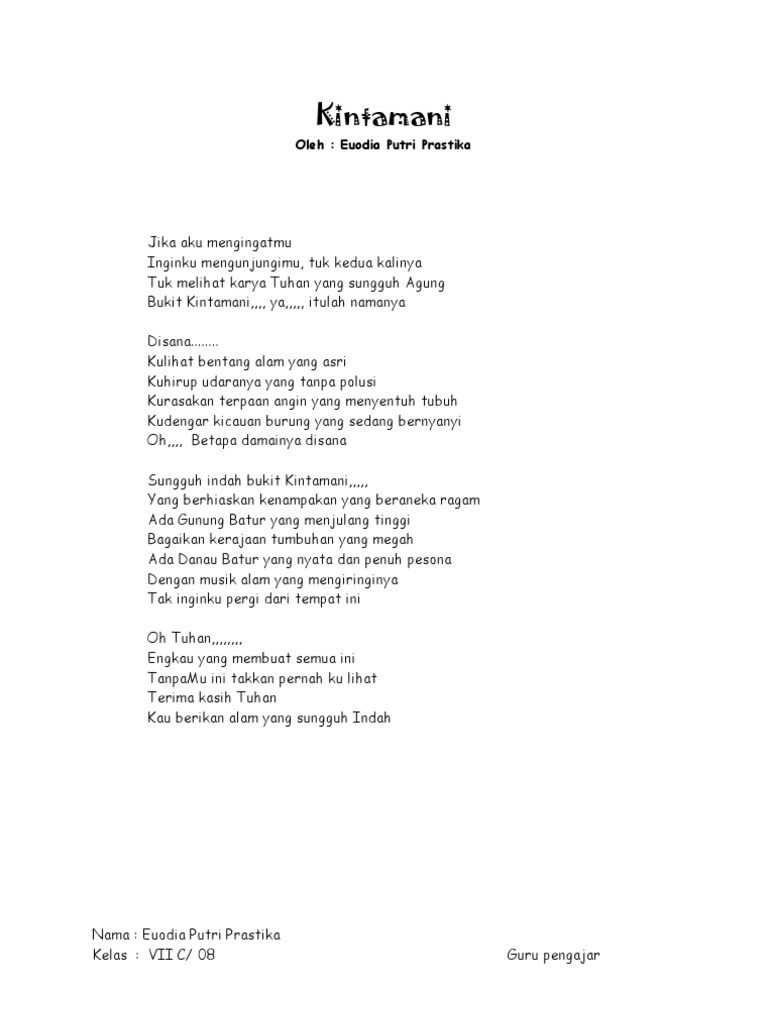 Puisi Bahasa Bali Tentang Gunung Agung Kumpulan Puisi