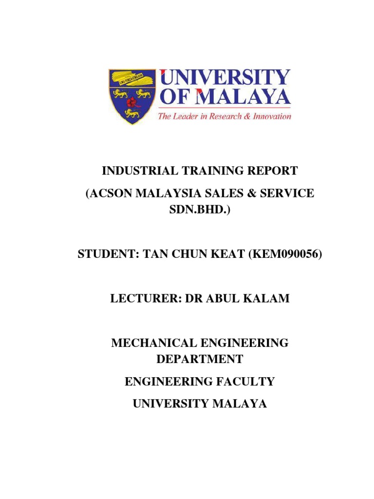 Acson Malaysia Internship Report | PDF | Air Conditioning | Hvac