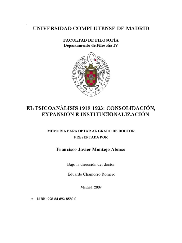 Montejo El Psicoanlisis 1919 1933 Consolidacin Expansin E
