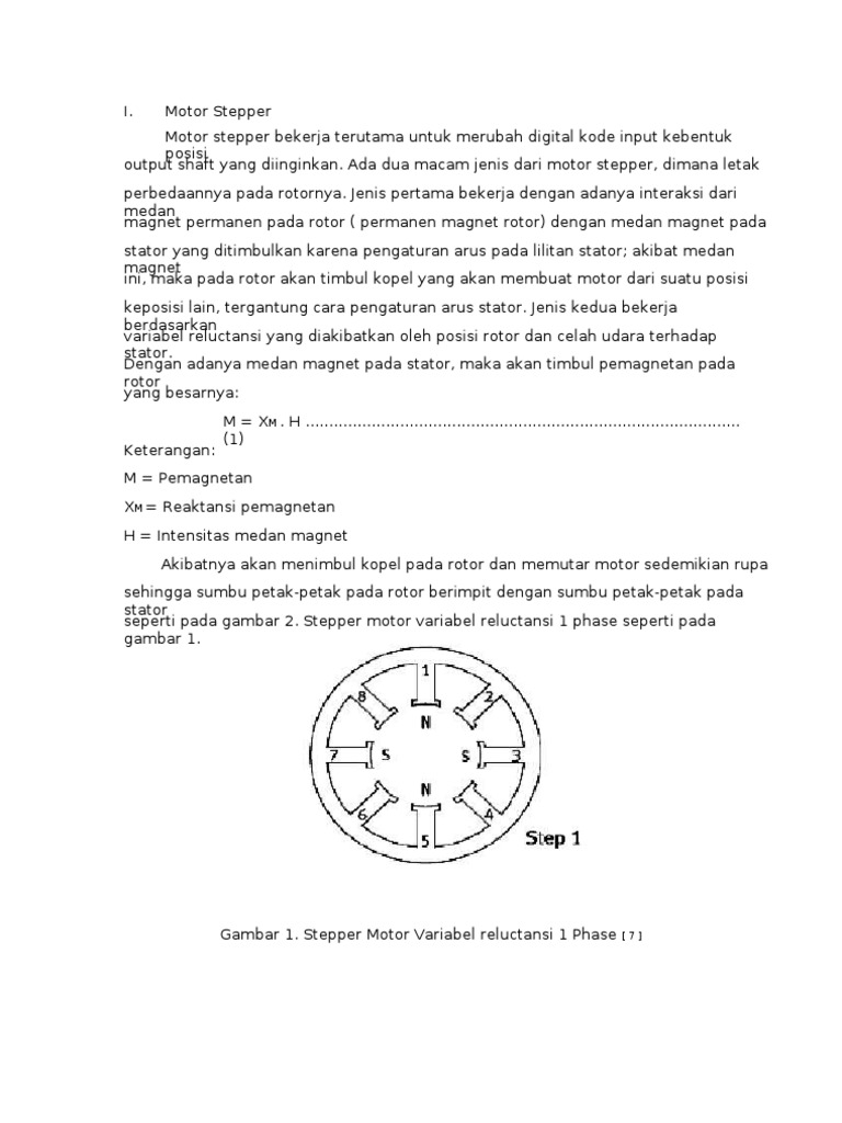 Motor Stepper: Jenis dan Model Matematik | PDF
