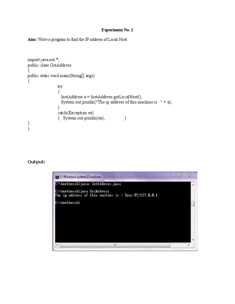 Retrieve Local Host IP in Java | PDF | Computers