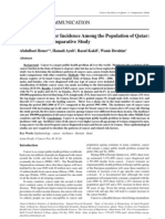 Patterns of Cancer Incidence Among The Population of Qatar