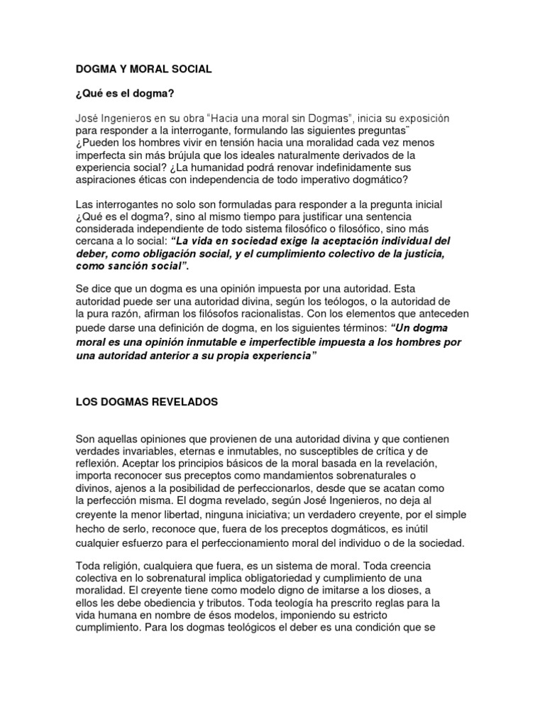 Dogma y Moral en la Sociedad Actual | PDF | Dogma | Moralidad