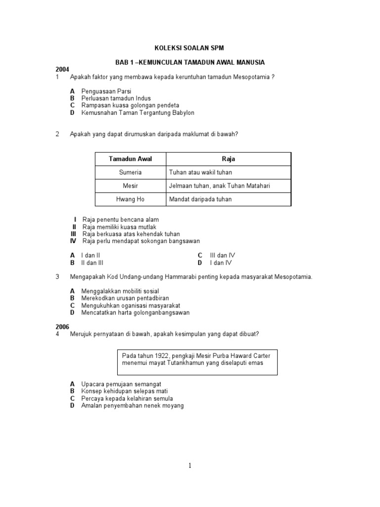 Koleksi Soalan Sejarah Spm T4 Pdf