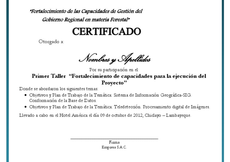 Modelo - Certificado | PDF