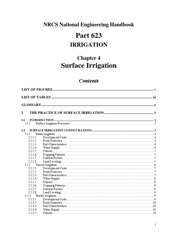 Surface Irrigation Techniques Guide | PDF | Irrigation | Soil