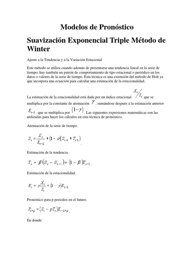 Pronóstico con Suavización Exponencial | PDF