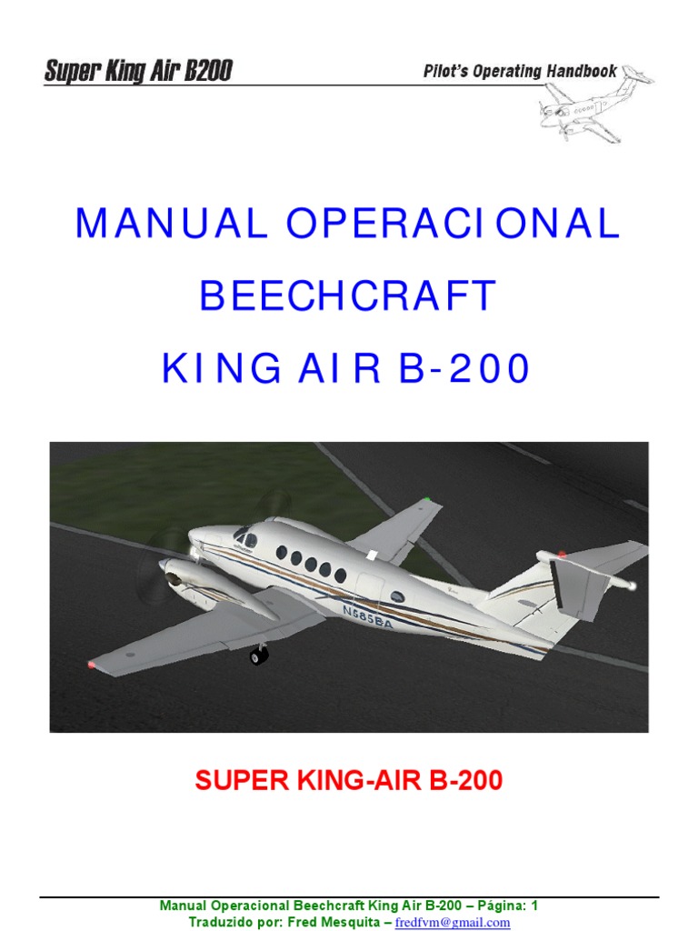 Manual Operacional King Air B-200 | PDF | Aeronave | Motor a jato