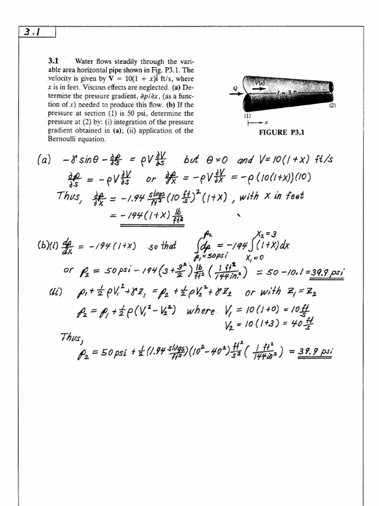 Munson Fundamentals of Fluid Mechanics 5th Chap3 | PDF