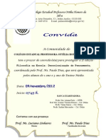 Convite Projeto Filosofia na Escola, 09 Novembro 2012