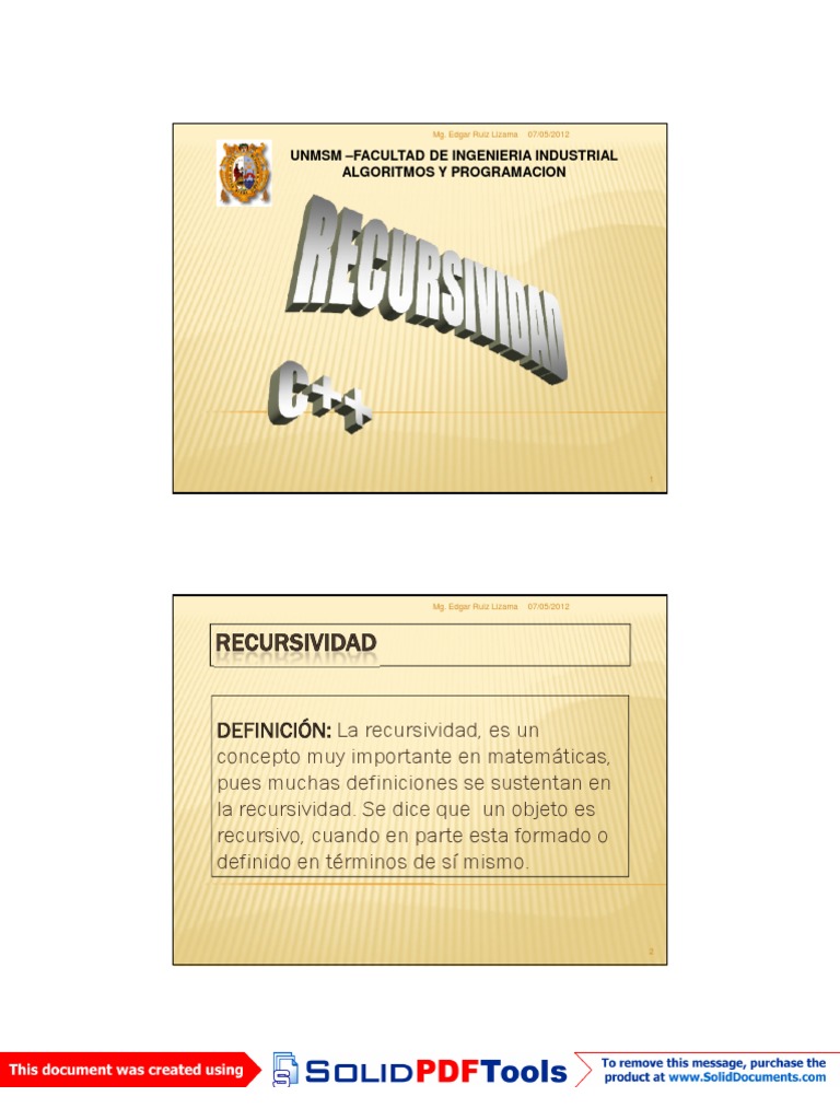 Recursividad C++ | PDF | Recursividad | Número natural