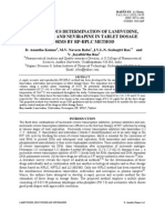 330 Simultaneous Determination of Lamivudine Zidovudine and Nevirapine in Tablet Dosage Forms by RP HPLC Method