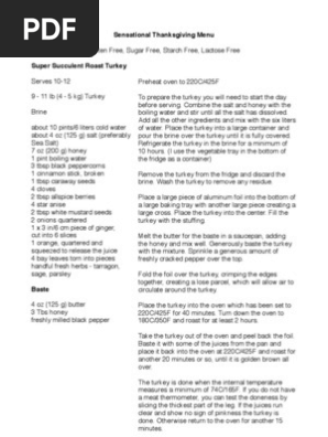 Thanksgiving Menu