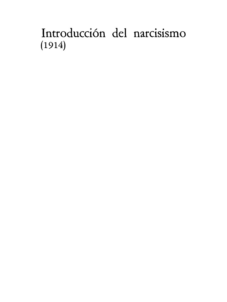 Freud Vol 14 Pp065 098 Introduccion Al Narcisismo 1914 PDF