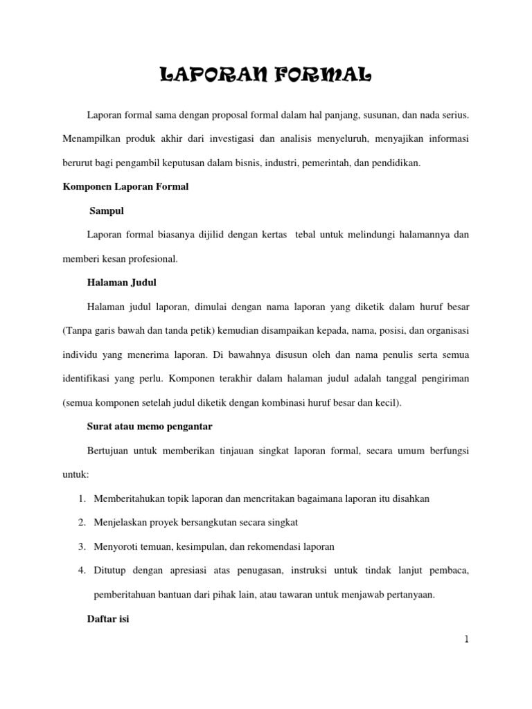 Laporan Formal