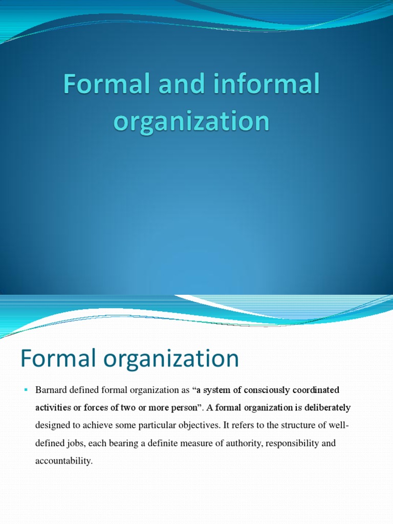 Formal and Informal Organization | PDF | Human Resources | Action ...