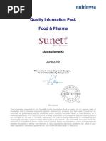 Sunett Quality Info Pack