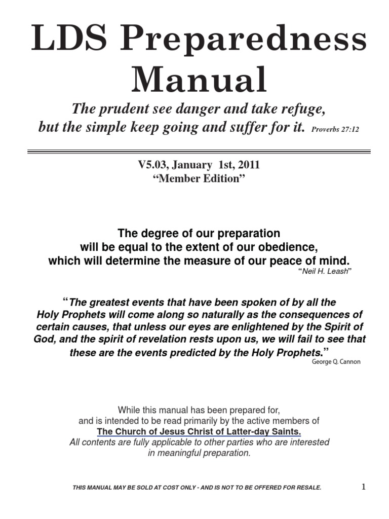 50309261 LDS Preparedness Manual The Church Of Jesus Christ Of Latter
