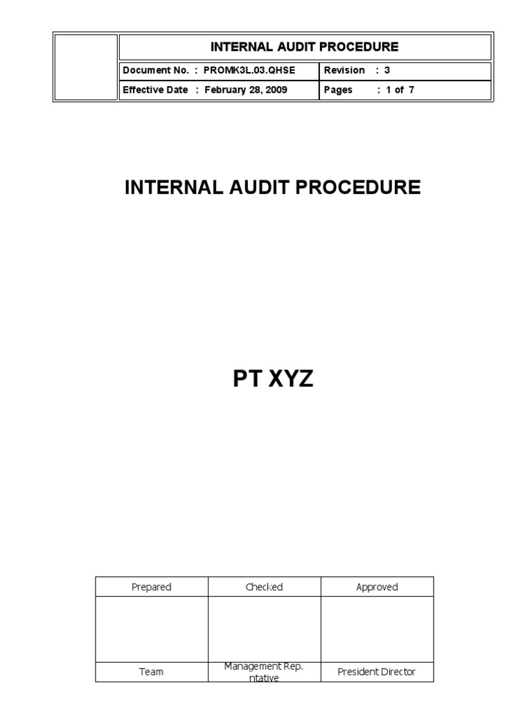 Internal Audit Procedure Guide | PDF | Auditor's Report | Audit
