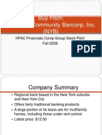 Buy Pitch: New York Community Bancorp, Inc. (NYB) : HFAC Financials Comp Group Stock Pitch Fall 2008