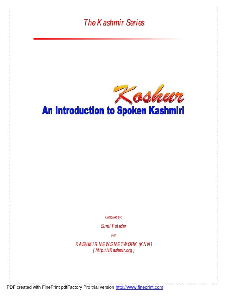 Introduction To Spoken Kashmiri - Sunil Fotedar | PDF | Semiotics |  Languages Of India
