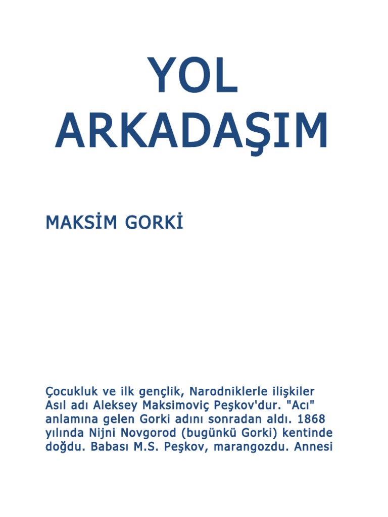 Maksim Gorki Yol Arkadasim Pdf