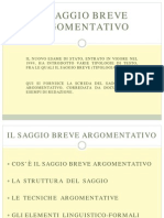 Il Saggio Breve Argomentativo