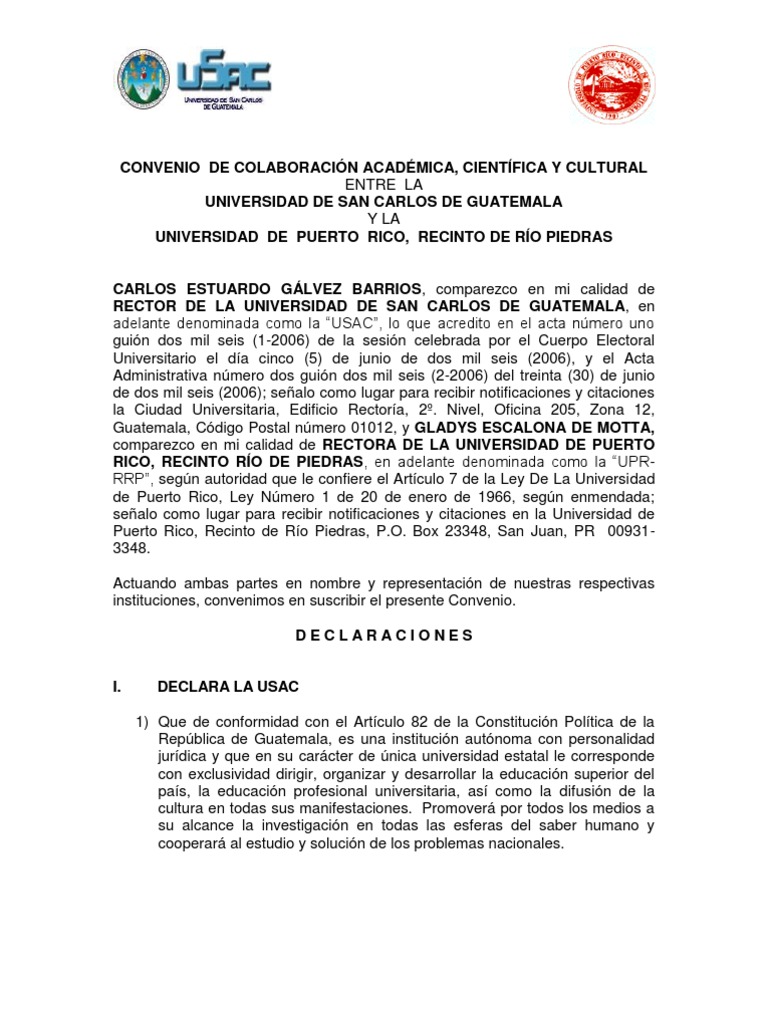 Convenio de Colaboración Académica, Cientìfica y Cultural Entre La ...