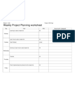 Weekly Project Planning Worksheet 2012