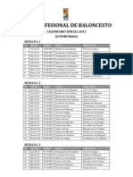 Calendario Oficial LPB 2013