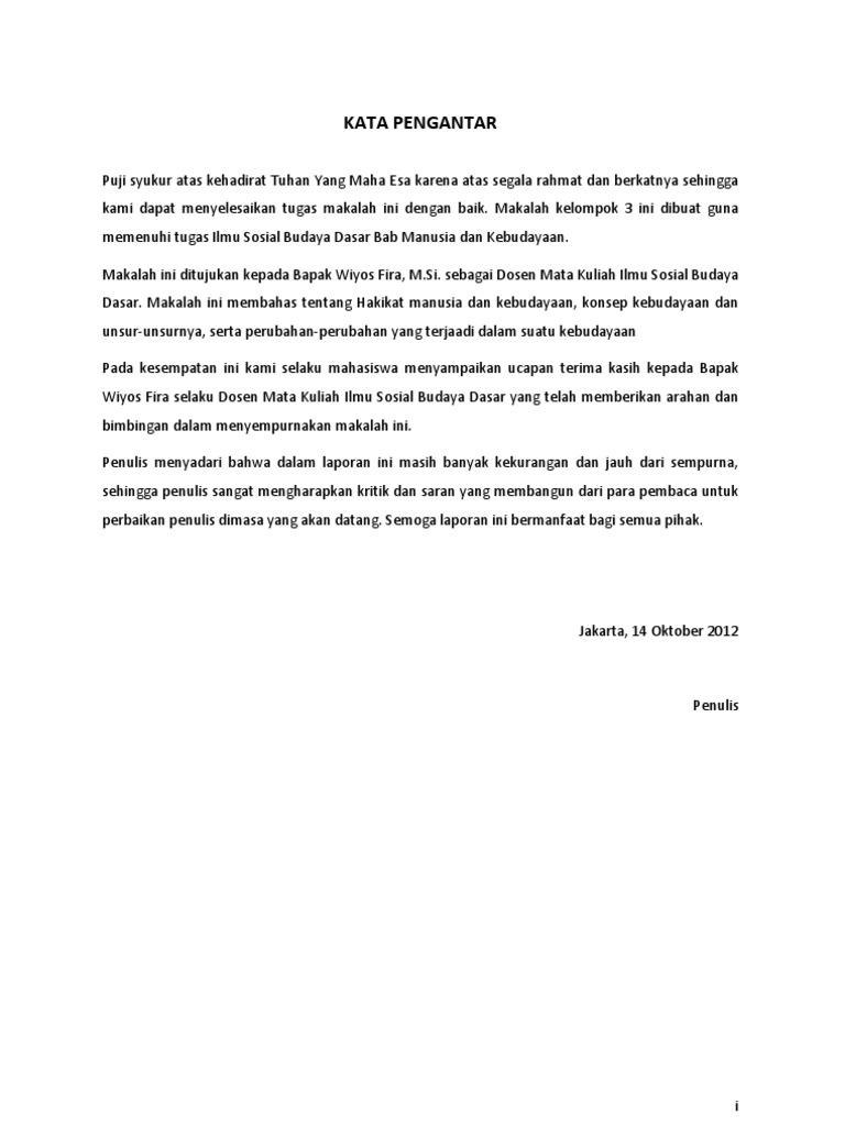 Kata Pengantar Makalah Kelompok Sosial Contoh Makalah