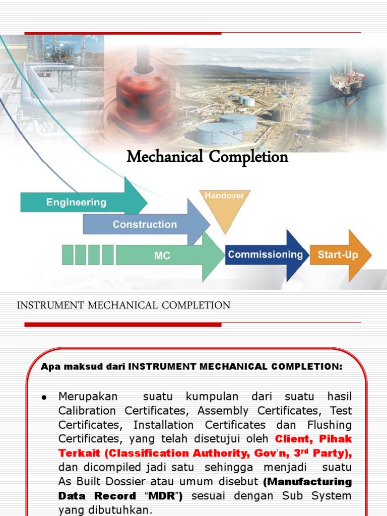 Mechanical Completion Overview and Procedures | PDF | Engineering | Science