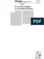 19 Ott.'12 MESSAGGERO FR (Contro Corigliano Per Consolidare Il Primato, Di Beniamino Cobellis)