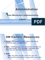 Data Administration and Warehouse Implementation Plan