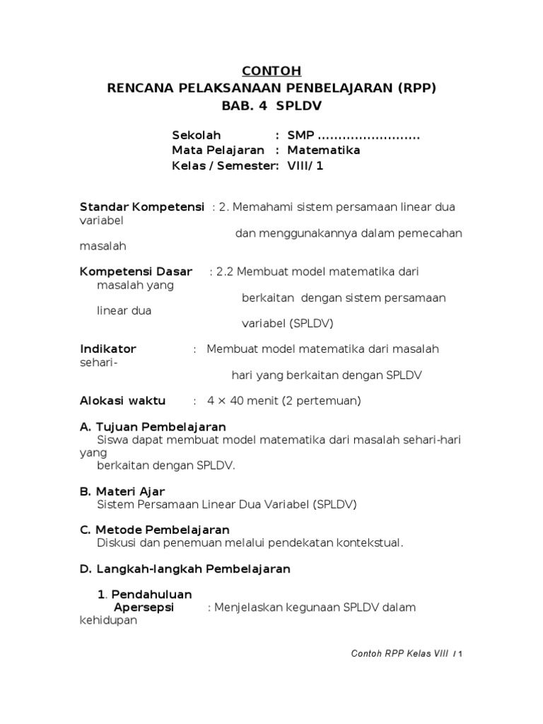 Rpp Bab 4 Spldv