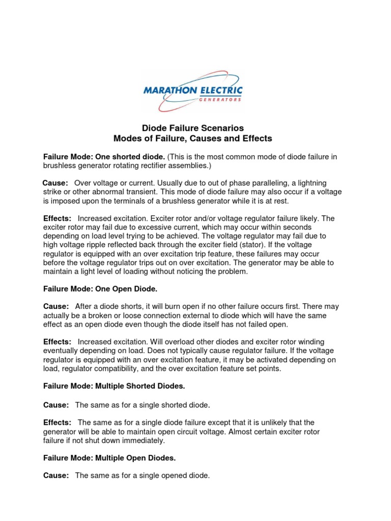 Diode Failure PDF Diode Electric Generator