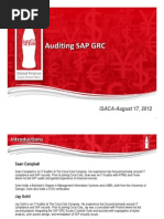 Auditing SAP GRC