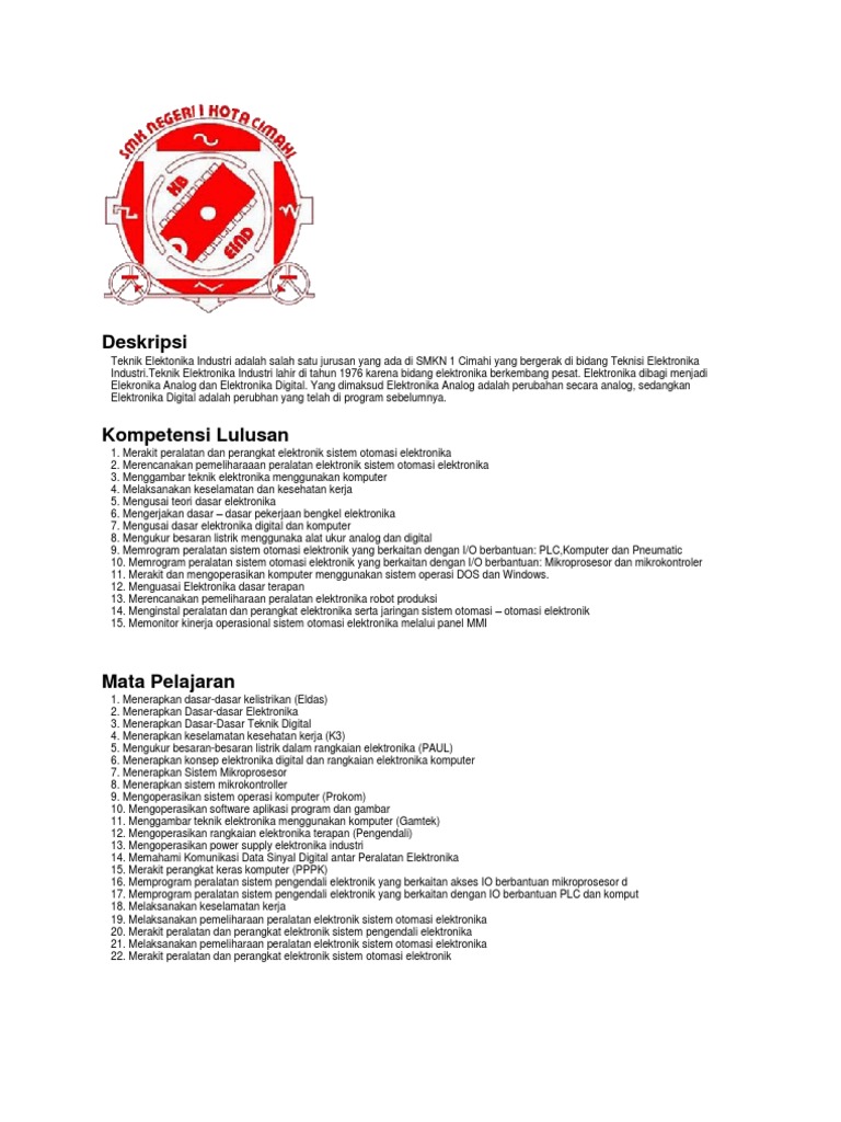 Keahlian Di Smk 1 Cimahi