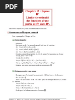 13 Espace RN Limite Et Continuité Des Fonctions D'une Partie de RP Dans RN