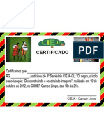 Certificado 8º Seminário CIEJA-CL