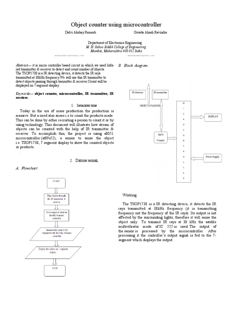 Object Counter Using 8051 Microcontroller Pdf Download – JRAU