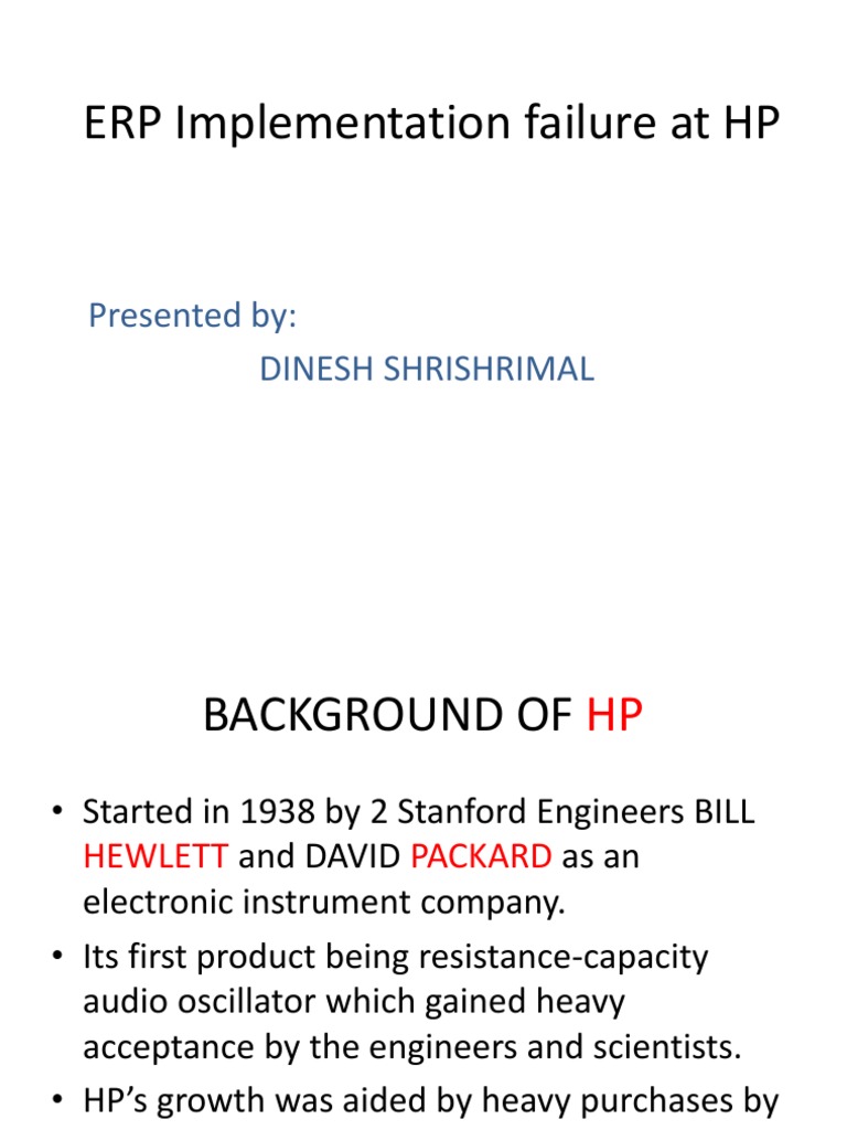 Hp Erp Implementation Failure Analysis Pdf Hewlett Packard Sap Se