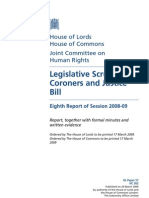 Legislative Scrutiny: Coroners and Justice Bill: House of Lords House of Commons Joint Committee On Human Rights