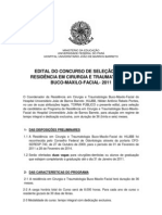 Edital Residencia Cirurgia e Traumatologia Buco Maxilo Facial