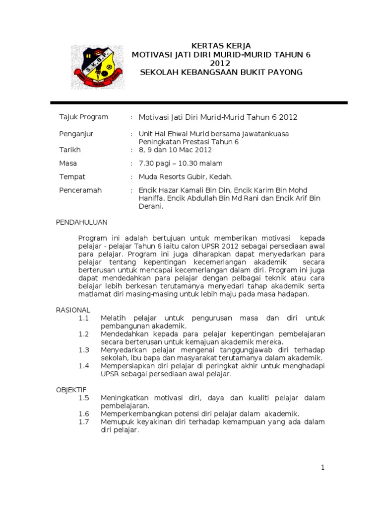 Kertas Kerja Motivasi  PDF